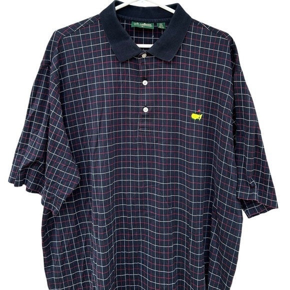 Amen Corner Authentic Masters Golf Polo - Size XL - 100% Cotton - Plaid - Picture 6 of 10